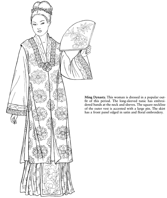 Chinese Traditional Clothes Coloring Pages 2025 